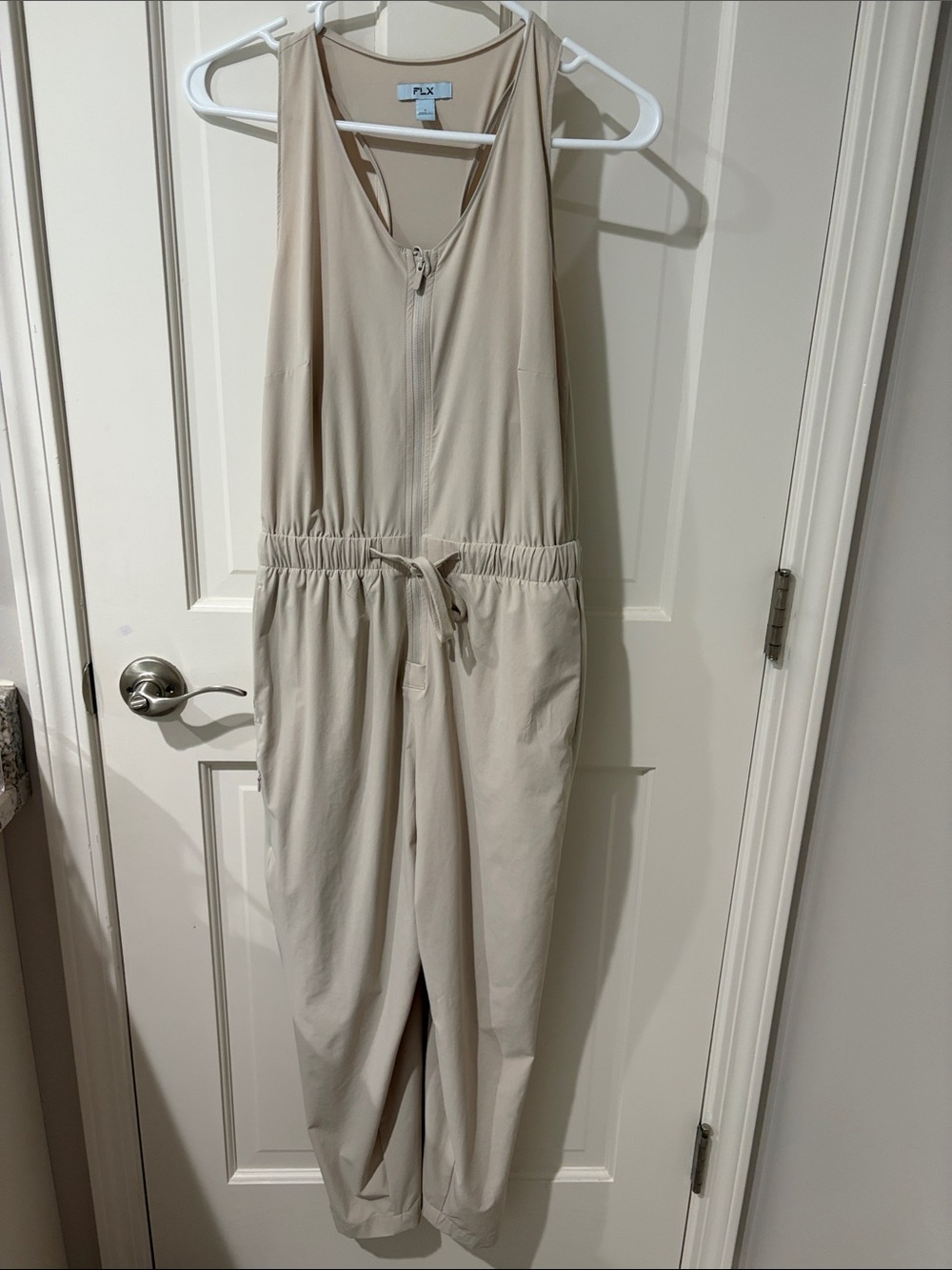FLX Women's Beige Sleeveless Jumpsuit